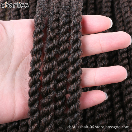 Wholesale 18'' 14'' Curly End Afro Synthetic Crochet Braiding Hair Bug Ombre Dreadlocks Senegal Twist Spring  For Women Daily